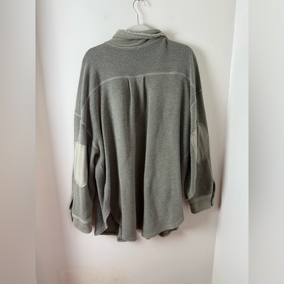 Free People Ruby Shacket Green Medium Oversized - Picture 5 of 5